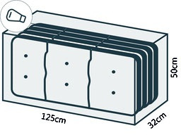 Beschermhoes CLASSIC voor o.a. tuinkussens. Afm: 125x32x50 cm