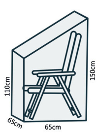 Beschermhoes CLASSIC voor o.a. een stapelstoel XXL. Afm: 65x65x150/110 cm