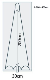 Beschermhoes CLASSIC voor o.a. een parasol. Afm: 200-400 cm