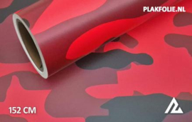 Camouflage rood wrapfolie 152CM