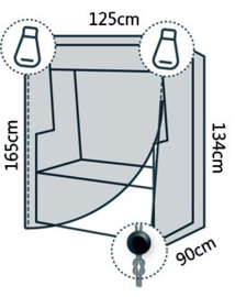 Beschermhoes PREMIUM voor o.a. bank. Afm: 125x90x165/134cm