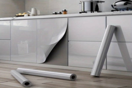 Glans zilver grijs wrapfolie 152CM BREED