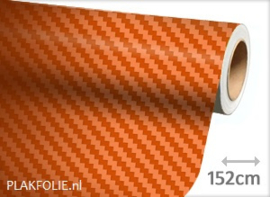 Carbon oranje 3D (wrap) folie 152CM