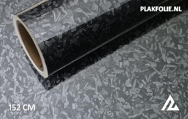 Forged glans zwart carbon wrapfolie 152CM