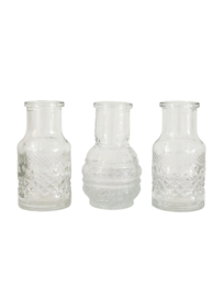 Mini vaasjes set met uniek reliëf