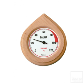Sauna thermometer hout met beschermingsglas.