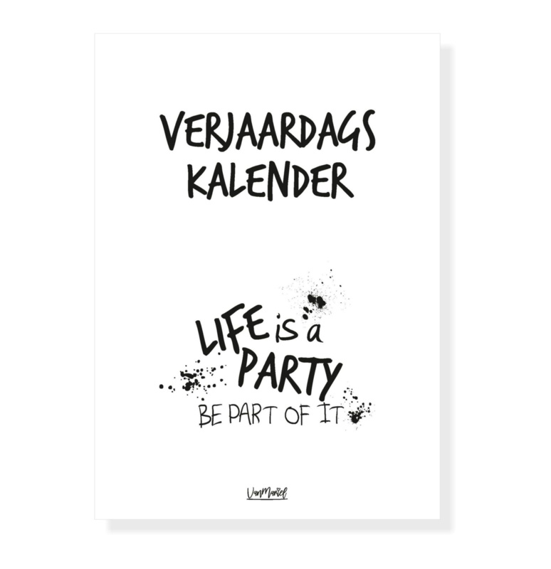 Verjaardagskalender - Life is a party