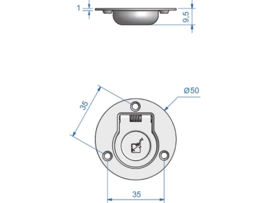 RVS ronde luikring 50 mm