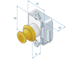 Drukknopsluiting 28 x 35 mm