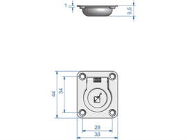 RVS luikring 44 x 38