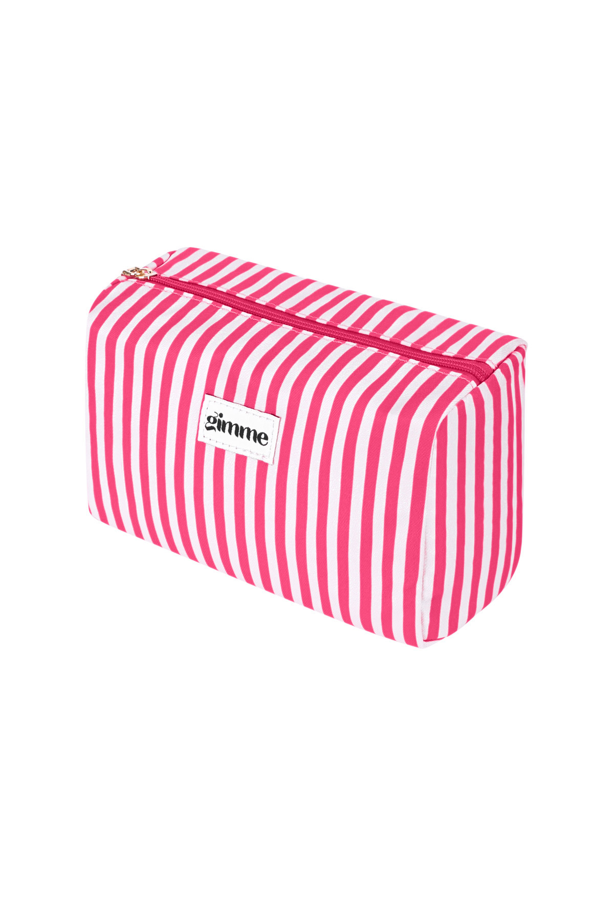 Toilettas dunne streep - Beige/Roze
