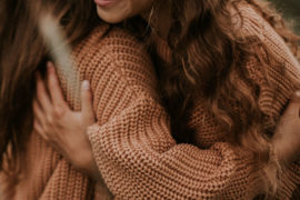 Chunky Knitted Sweater - CORAL