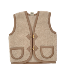 Wollen bodywarmer zalm