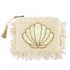 Make-up pouch - shell beige/gold