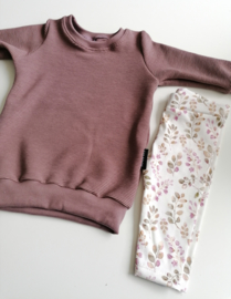 Legging mauve blaadjes