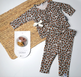 Newborn legging fijne rib panter