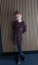 Sweaterdress bloemen zwart