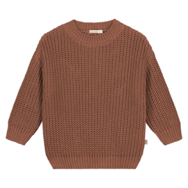 Chunky Knitted Sweater - BRICK