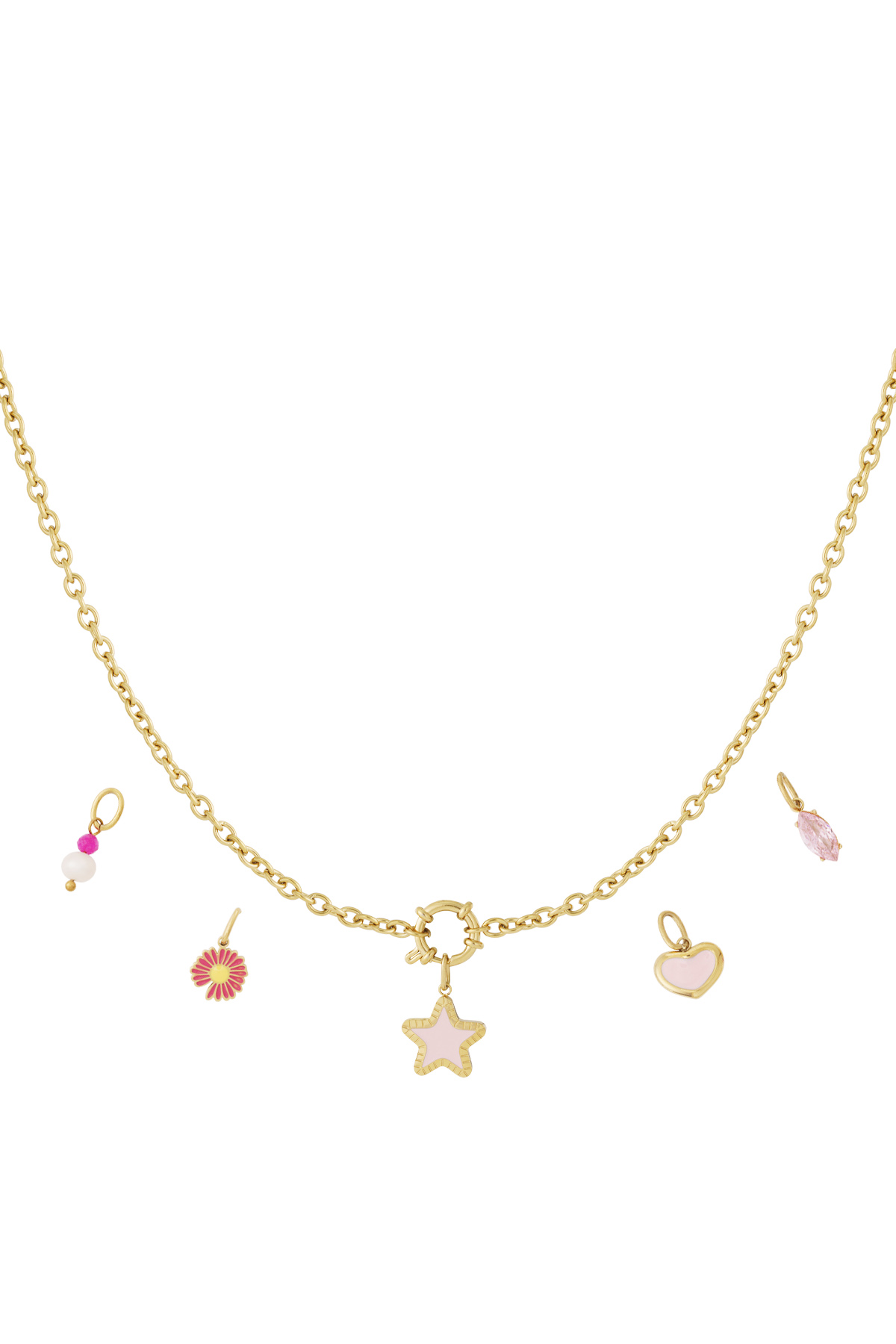 Bedelketting - DIY - Pink Star