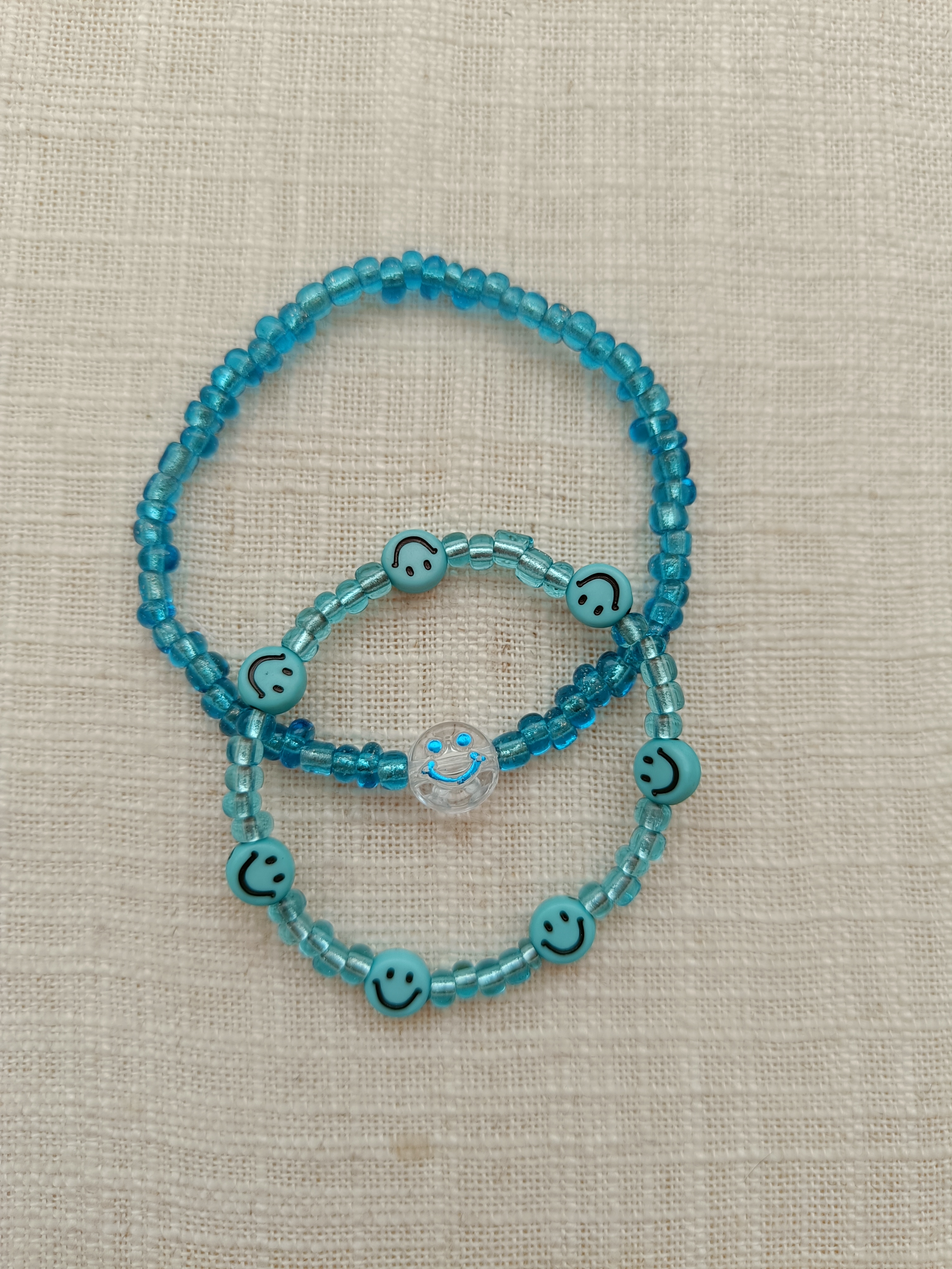 Armbandje - smileys blauw