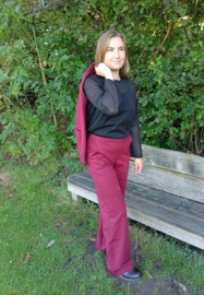 Wide leg broek bordeaux