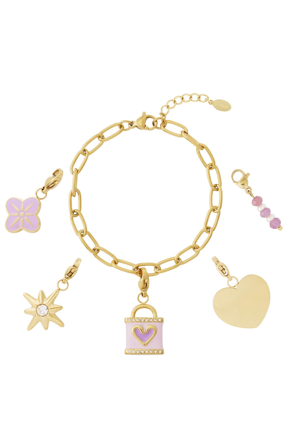 Bedelarmband - DIY - Purple Love 