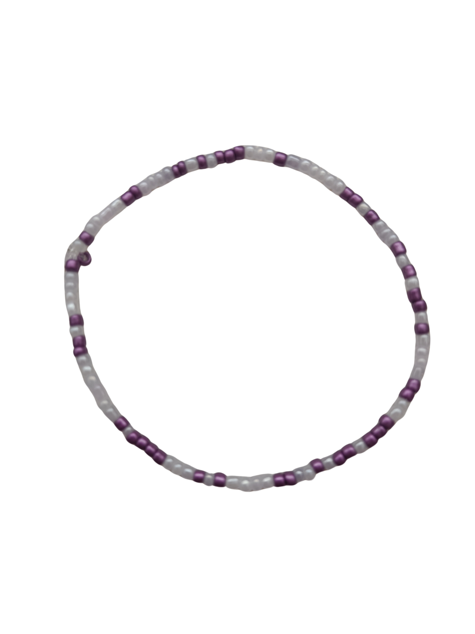 Armbandje - paars/wit