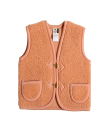 Wollen bodywarmer zalm