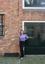 Sweater lila pofmouw