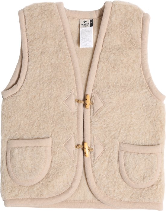 Wollen bodywarmer beige