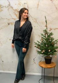 Flarepants velours donkergroen M