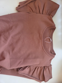 Top ruffel kleiroze korte mouw