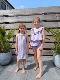 Shorts bloemetjes lila