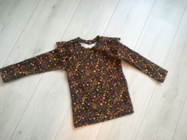 Longsleeve met ruffels herfstbloemen