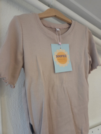 Tshirt rib poederroze