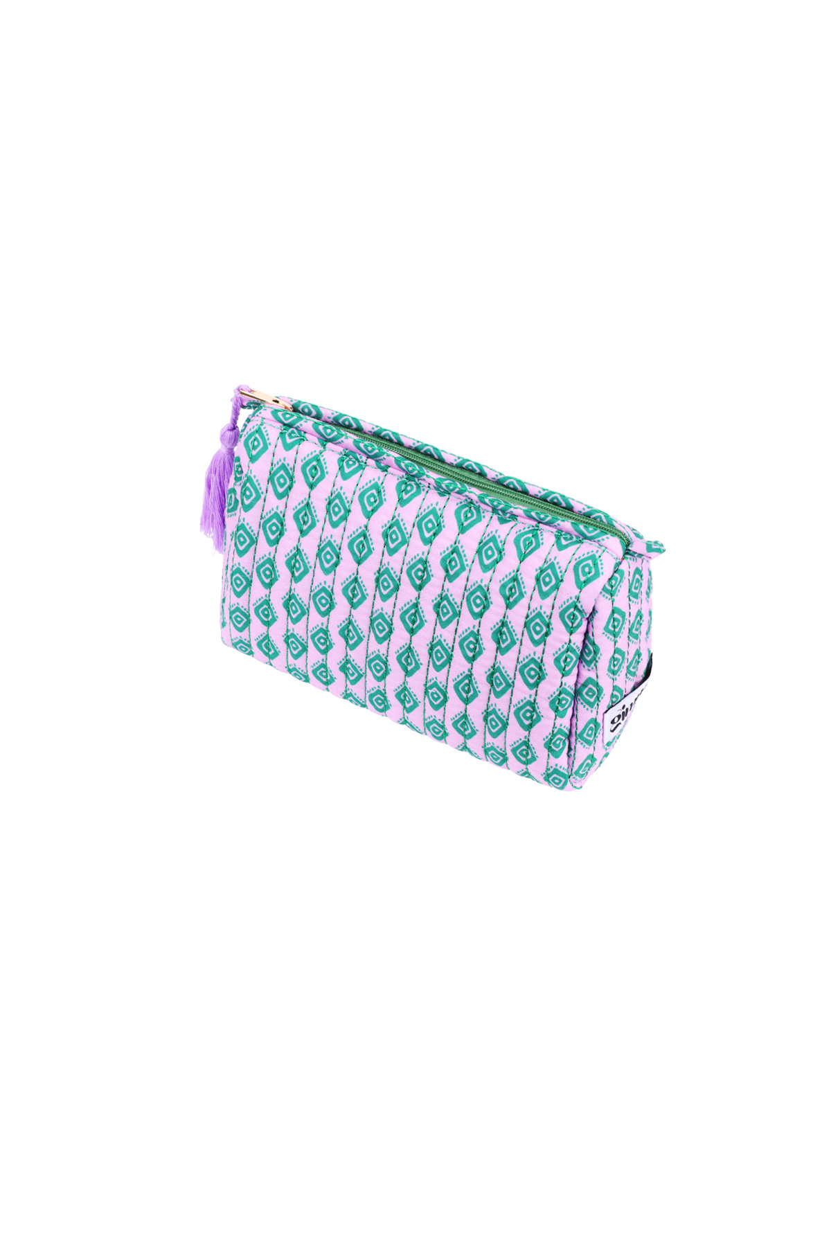 Toilettas (klein) retro - lila/groen