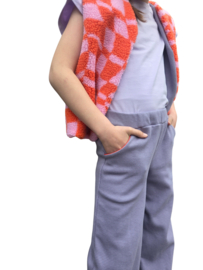 Wide leg wafel lila