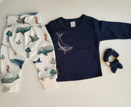 Longsleeve navy walvis