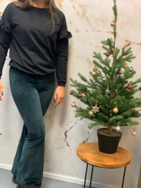 Flarepants velours donkergroen M