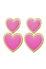 Oorbellen - hart roze