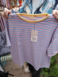 Tshirt streepjes roze/blauw
