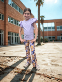 Legging oranje lila bladeren