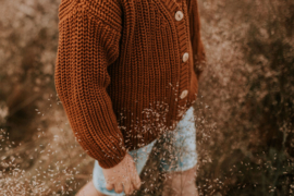 Chunky Knitted Cardigan - RUST