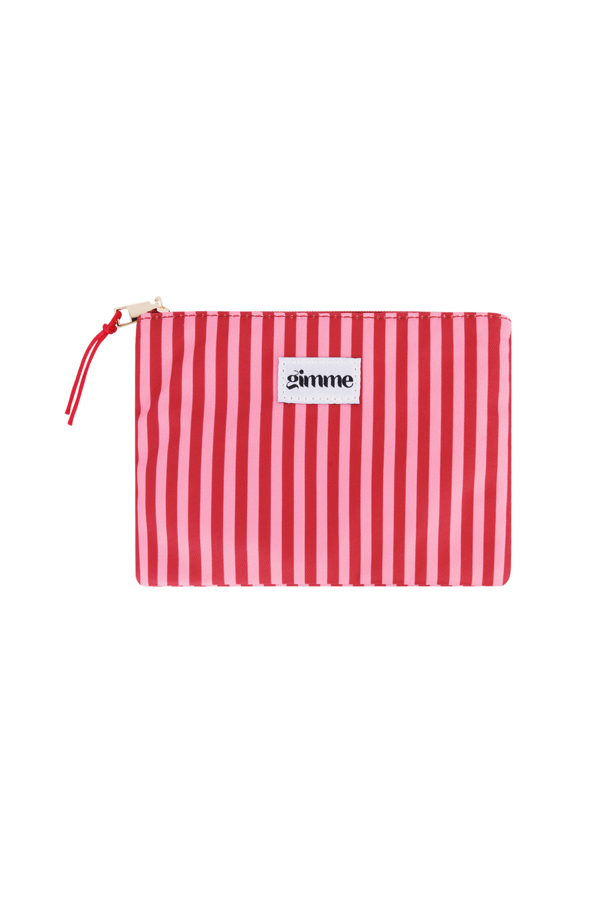 Toilettasje (klein) dunne streep - Rood/Roze