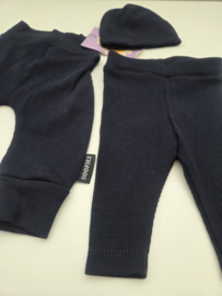 Mutsje newborn fijne rib navy