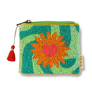 Make-up pouch - sun green/red