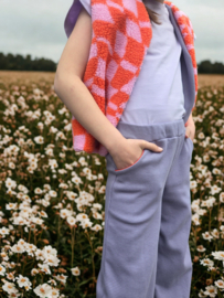 Gilet teddy oranje/roze