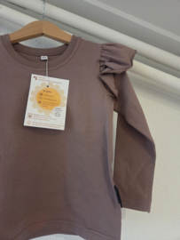 Longsleeve mauve met ruffels