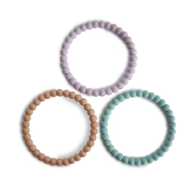 Mushie - SILICONE BRACELET - LILAC/CYAN/SOFT PEACH