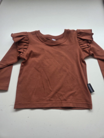 Ruffel longsleeve roest
